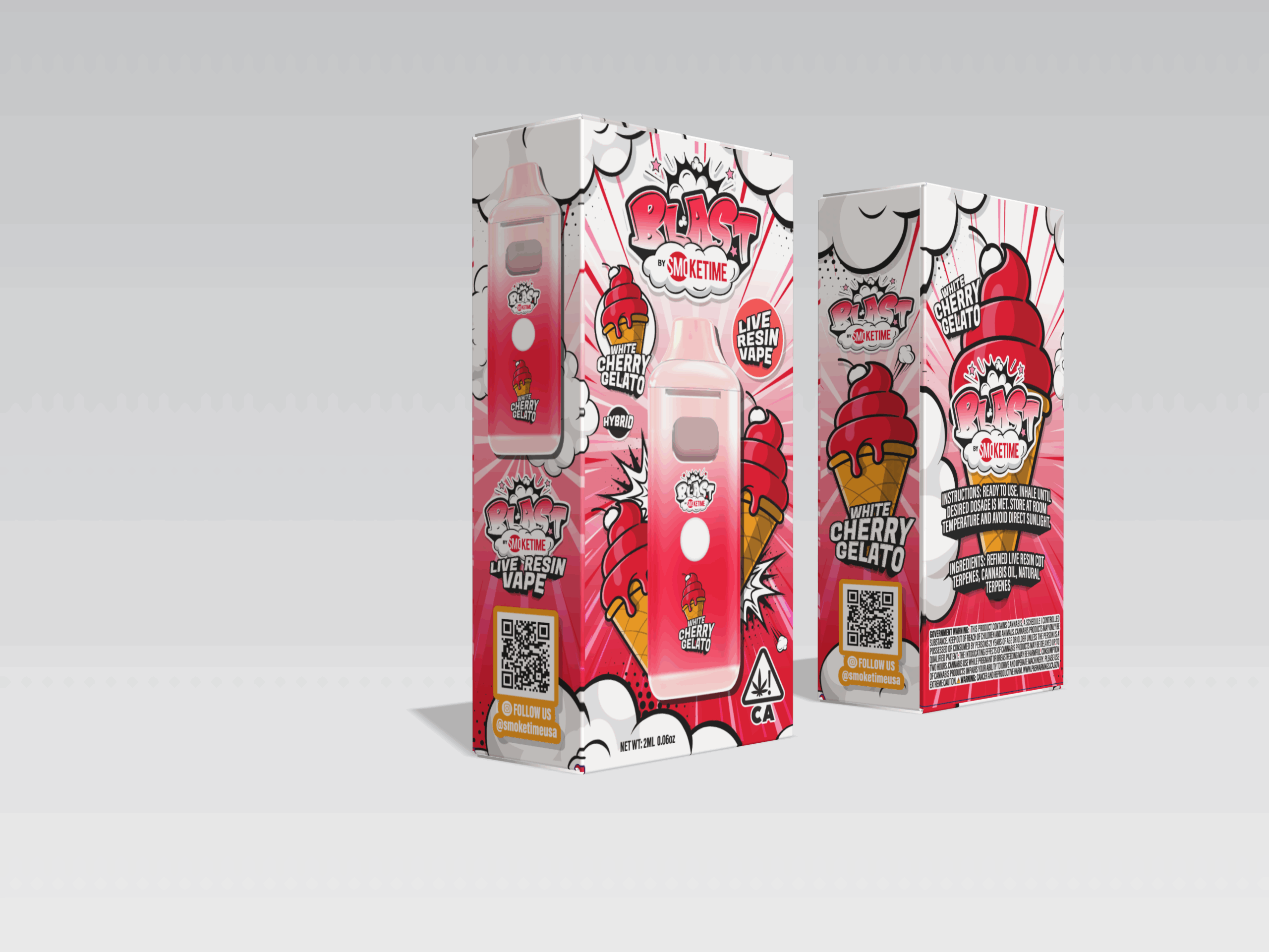 White Cherry Gelato Liquid Diamond 2G Vape Carts - Image 2
